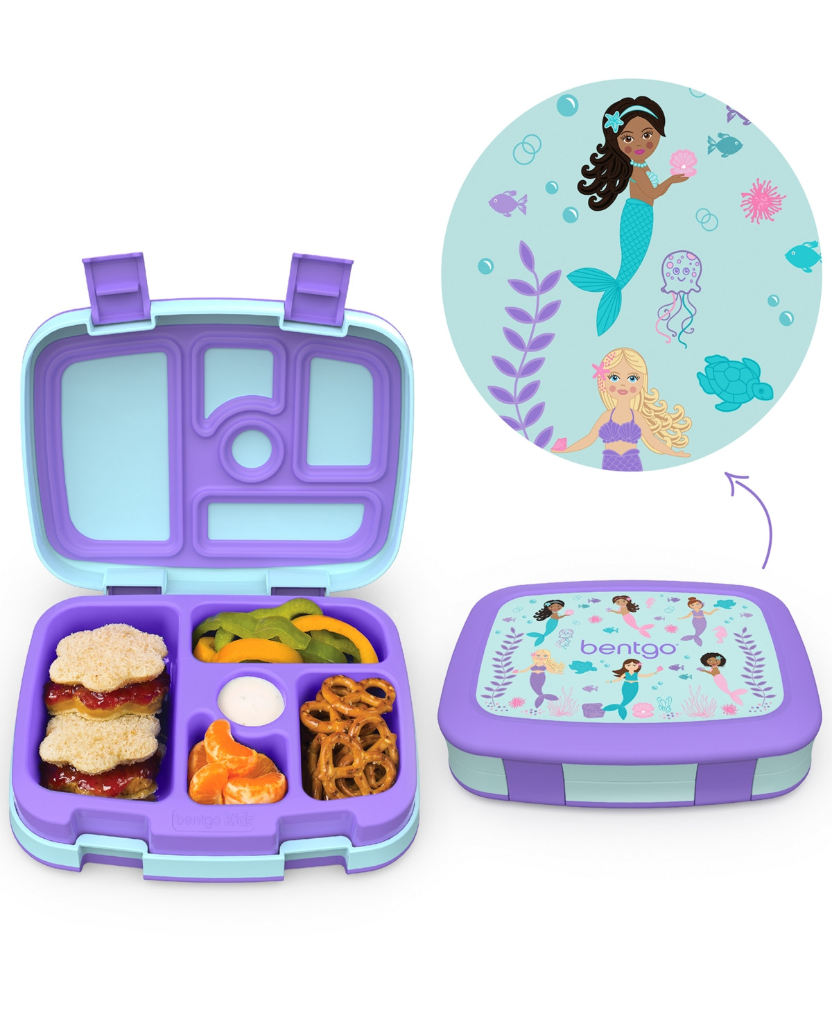 Bentgo Kids Prints Leak-Proof Lunch Box - Mermaids in the Sea - Mermaid | Macy's