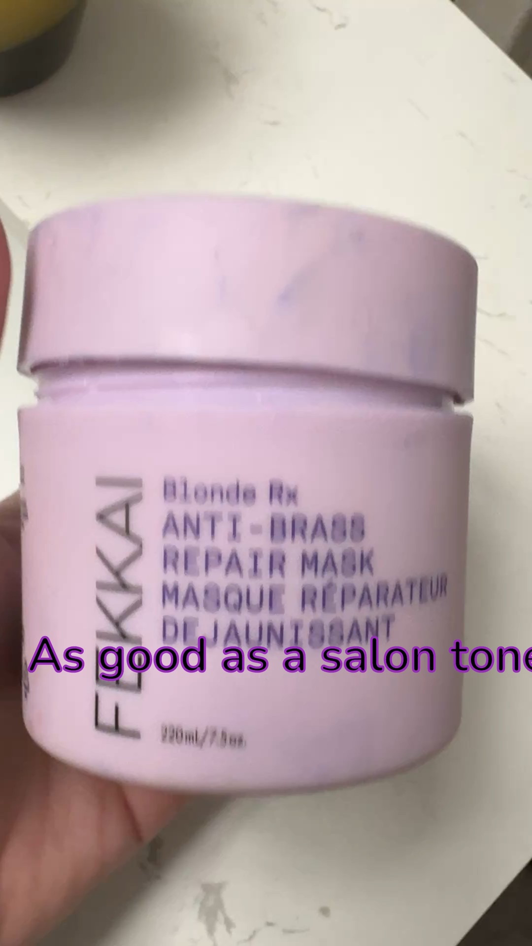If your blonde, white or light brown hair is pulling brassy, this is exactly what you need.
This purple deep conditioning mask works as well as a salon toner for getting rid of the brassy tones that can creep in.
It's also super hydrating. You get the best of both worlds with this.
I use it about once a month, in between my trips to the salon.

Hair, hair color, hair mask, self care, beauty

#LTKselfcare #LTKBeauty #LTKgrwm