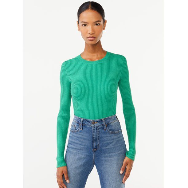 Scoop Women's Bodysuit Sweater with Long Sleeves - Walmart.com | Walmart (US)