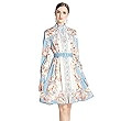 LAI MENG FIVE CATS Women's Floral Print Button up Lantern Sleeve Casual Shirt Dress A-line Mini D... | Amazon (US)