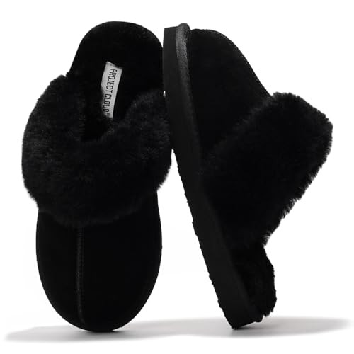 Project Cloud 100% Genuine Leather Slippers for Women Footwear with Genuine Fur Lining Womens Clo... | Amazon (US)