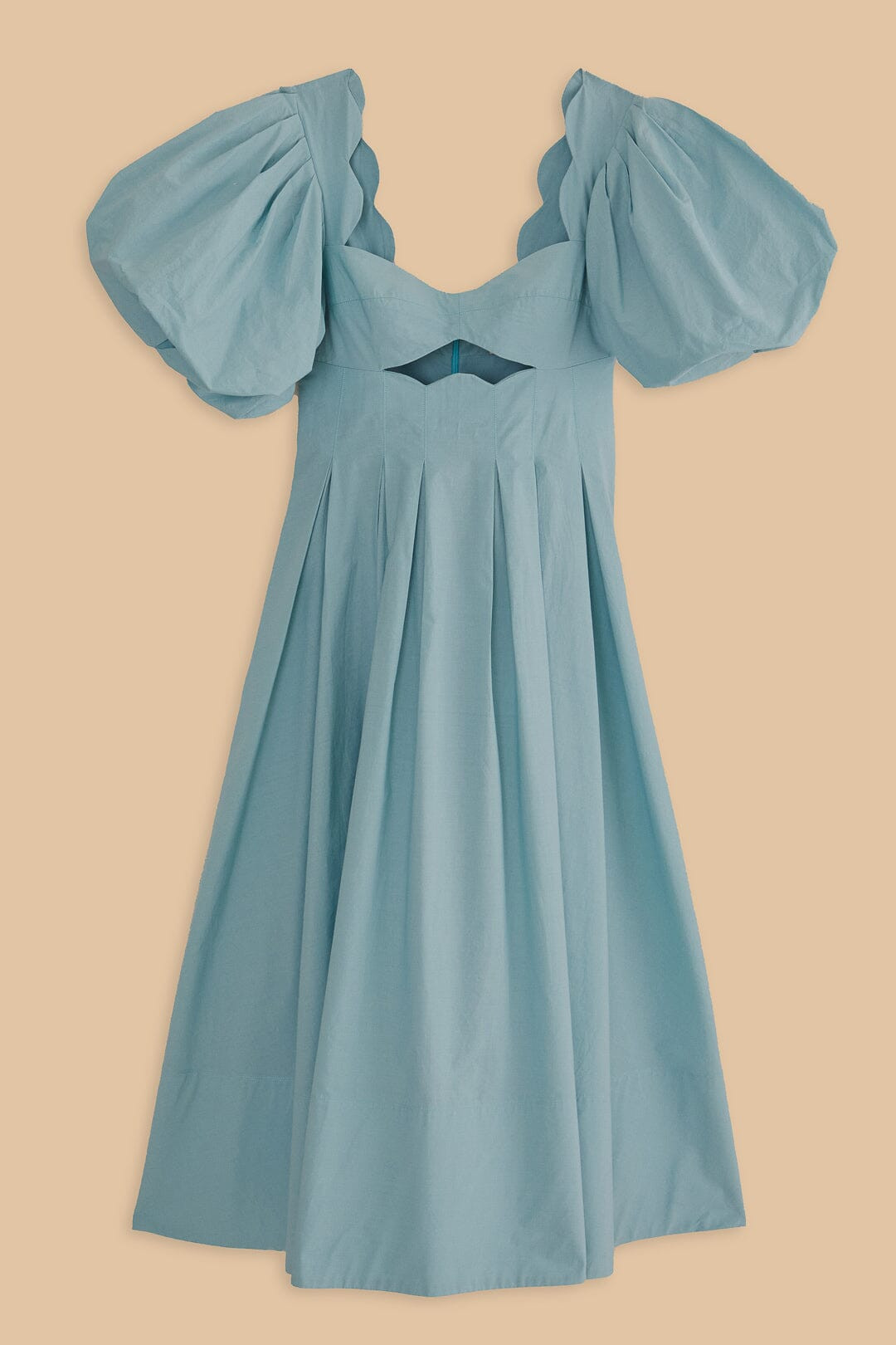 Grey Blue Cut Out Midi Dress | FarmRio (US)