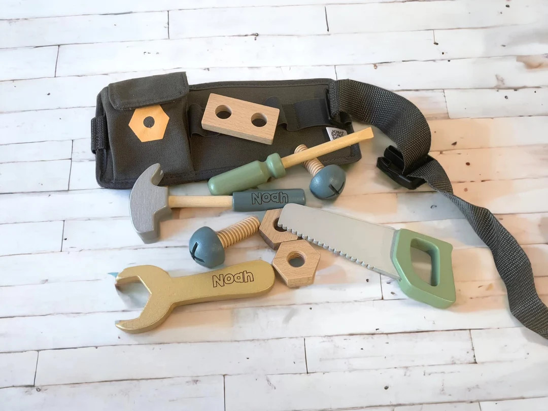Personalised Wooden Tool Belt Builders Belt Wooden Toy - Etsy | Etsy (US)
