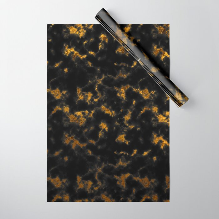 Black and Gold Marble Wrapping Paper by speckled | Society6