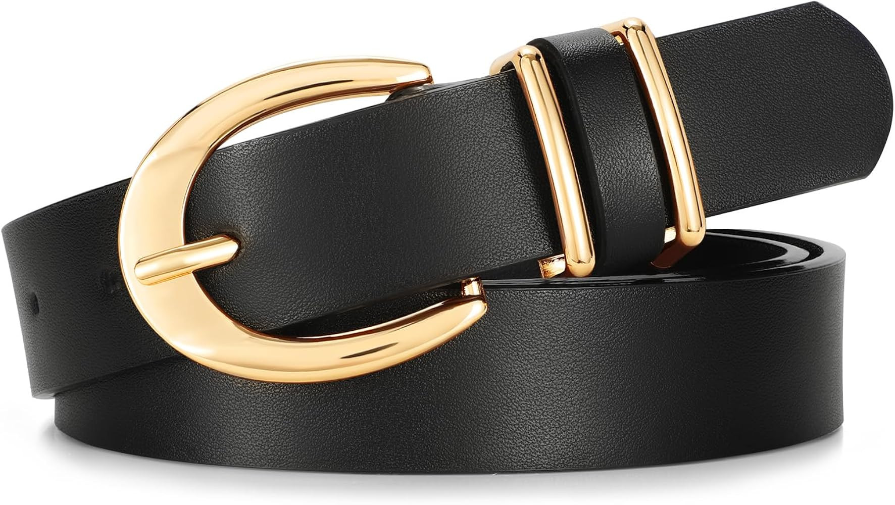 SUOSDEY Women Leather Belts for Jeans Pants Dresses Leather Belts with Metal Buckle | Amazon (US)