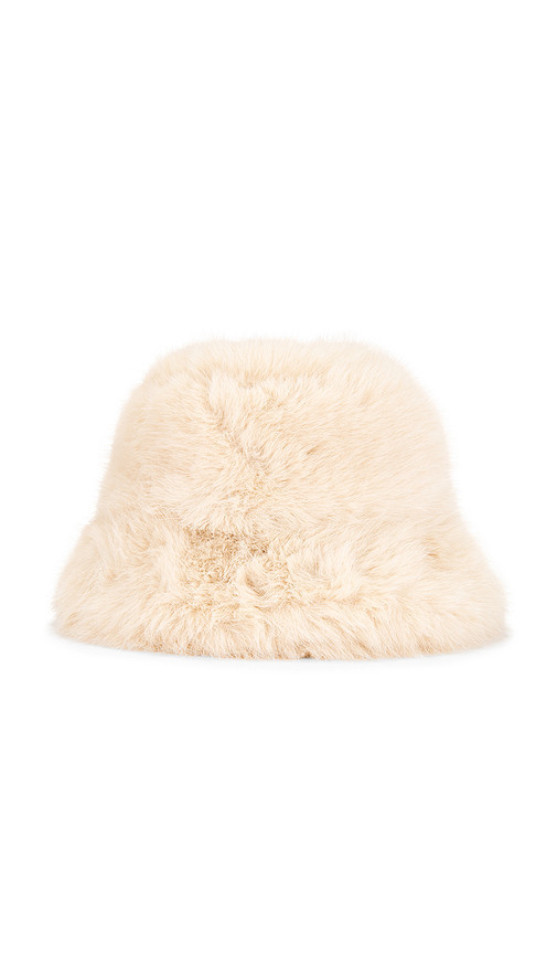 jocelyn Oversized Faux Fur Bucket Hat in Beige. Size all. | Revolve Clothing (Global)