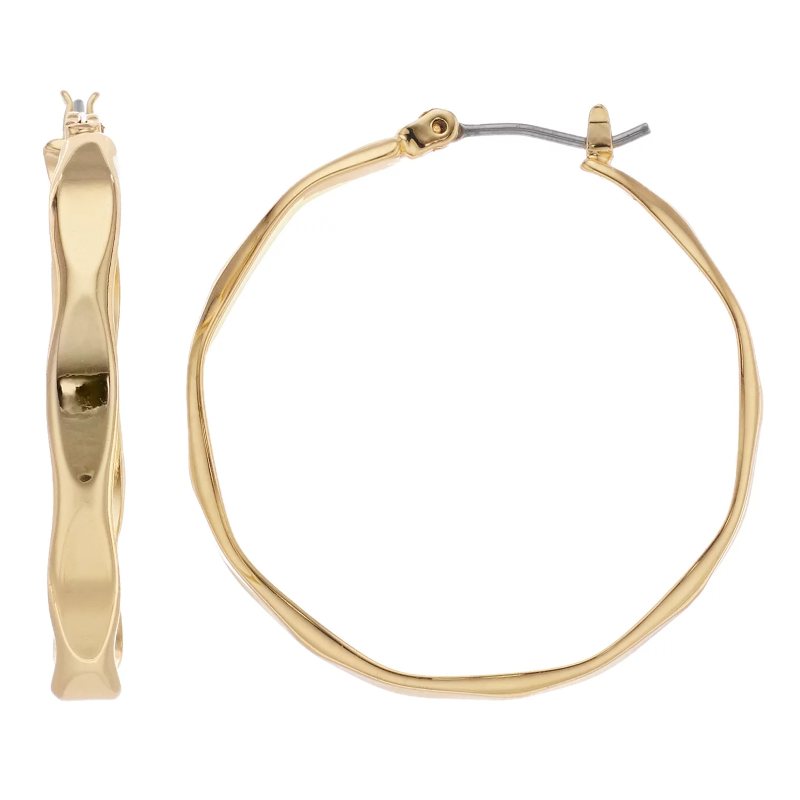 Nine West Wavy Flat Hoop Earrings | Kohl's