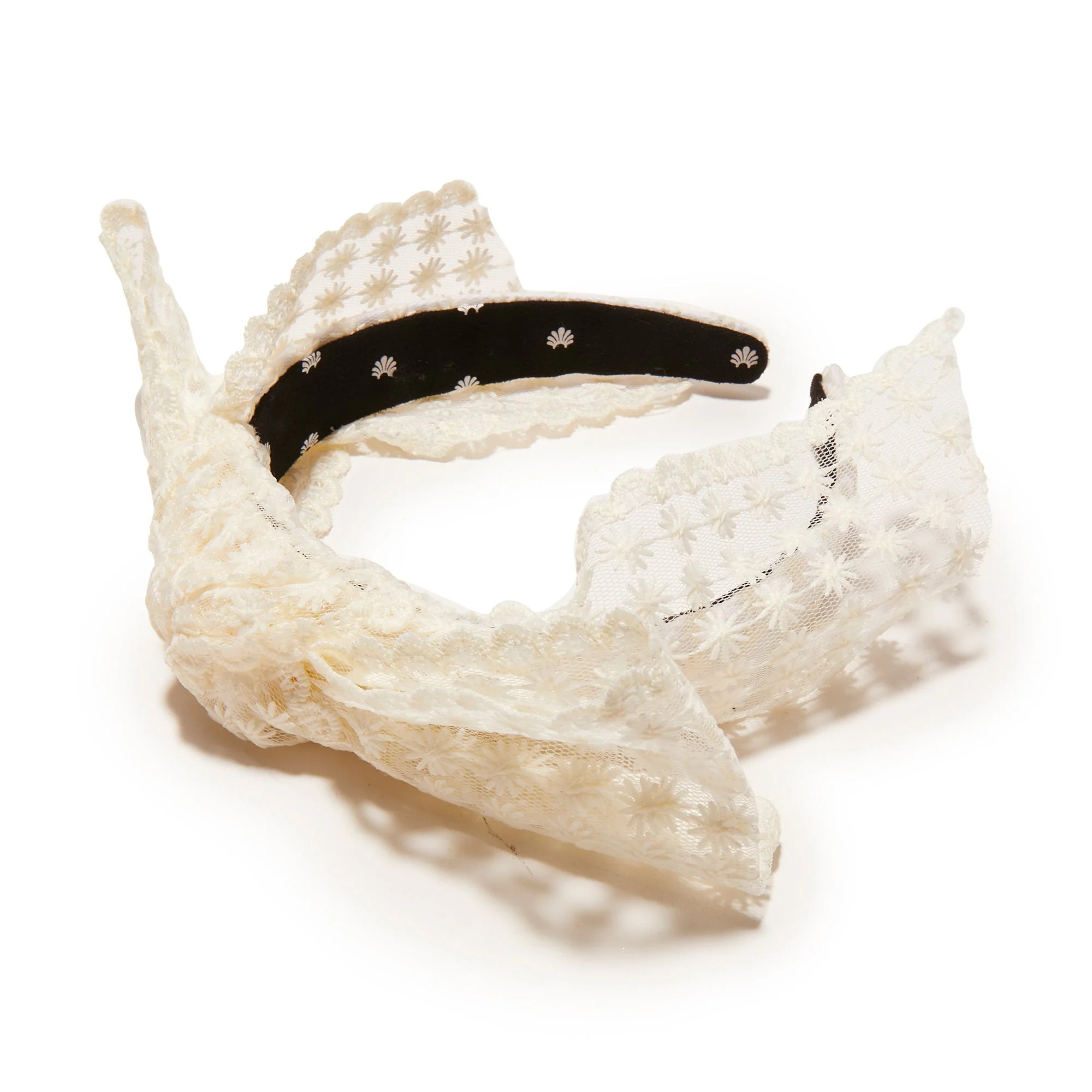 IVORY SHIRLEY LACE RIBBON HEADBAND | LELE SADOUGHI