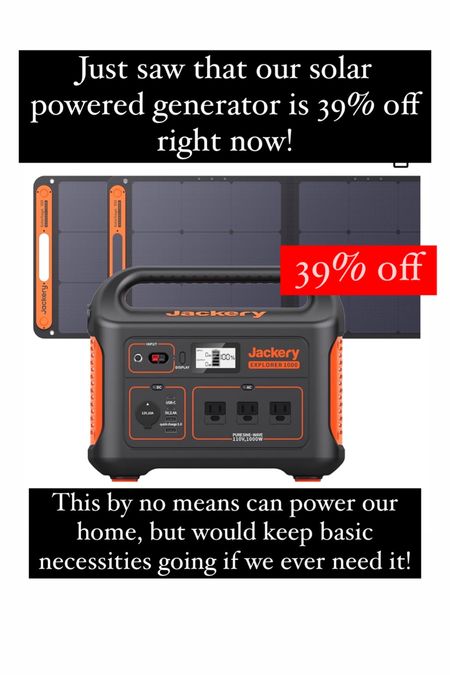 Our solar powered generator is on major sale right now! Save 39% 

#LTKfamily #LTKsalealert #LTKhome