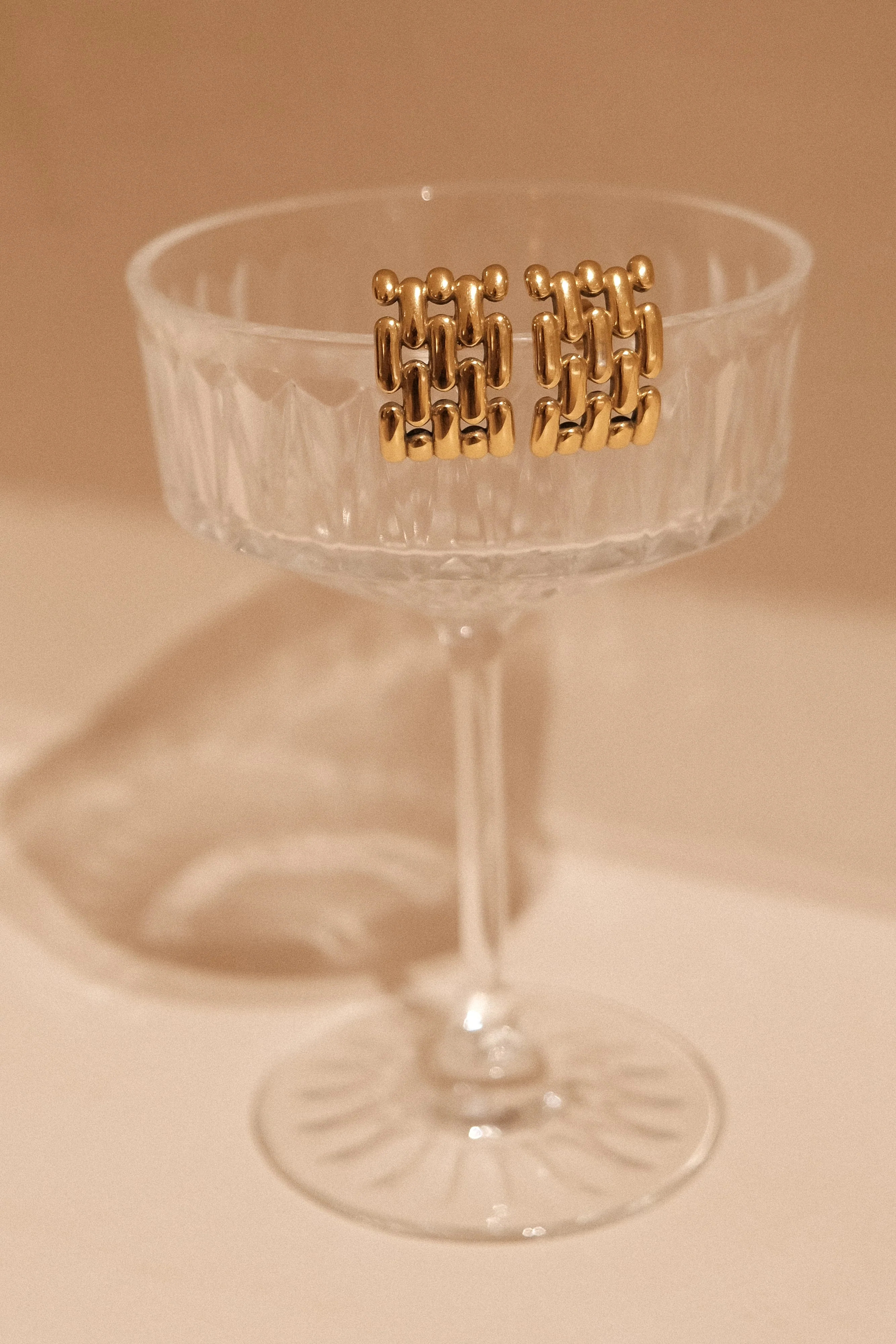 Cross Hatch Earrings - Gold | MESHKI US