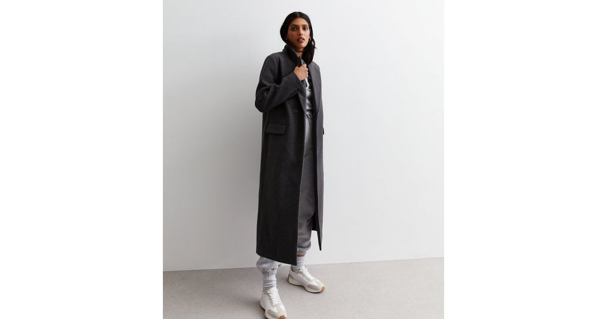 Dark Grey Longline Formal Coat | New Look | New Look (UK)