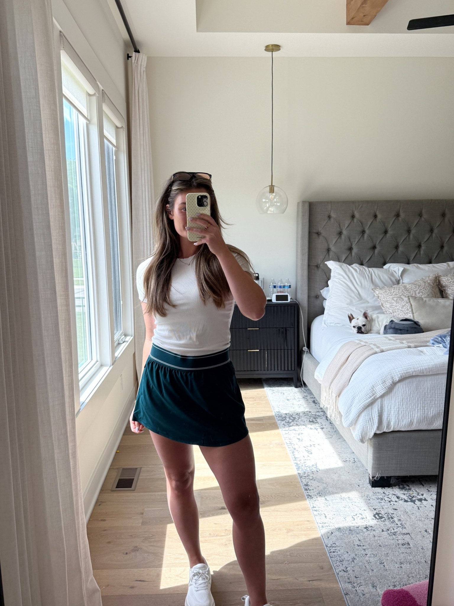 this skirt that’s $65 cheaper than my name brand version & dare I say I love it 10x more? wearing a medium! looks short here, it’s really not. built in shorts! 

@walmartstyle #walmartstyle #walmartpartner