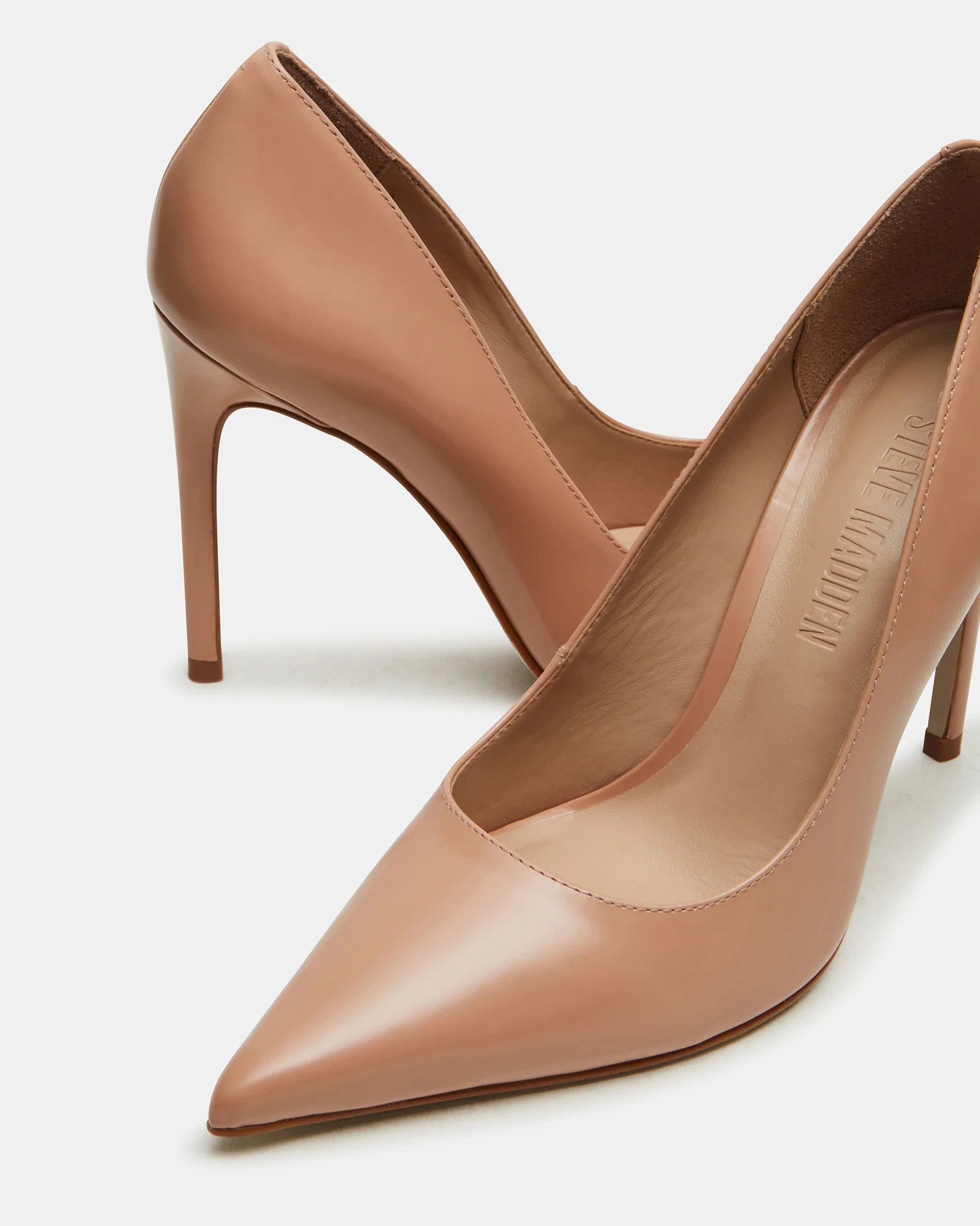 NOIR Tan Leather Pointed-Toe Stiletto Pump Women's Heels | Steve Madden (US)