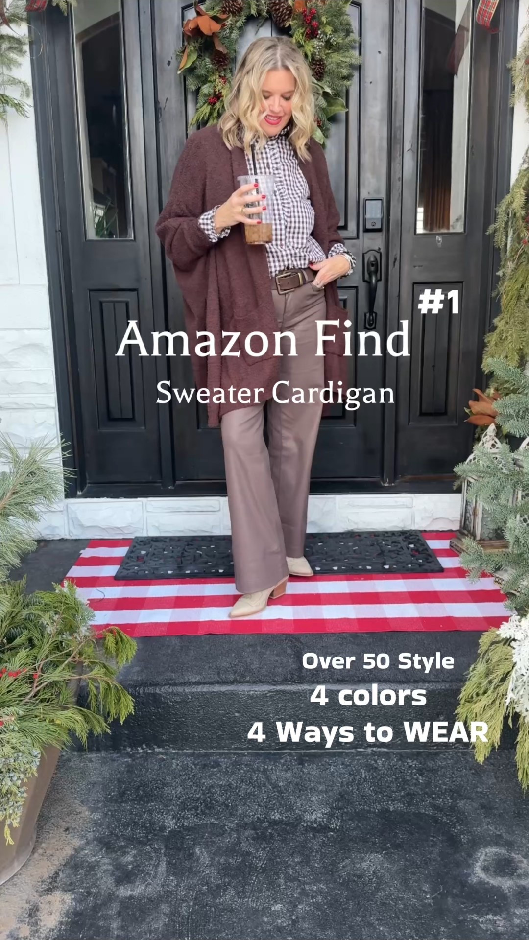 -Amazon find-
Cozy cardigan 
Outfit staples you’ll wear on repeat

4 colors 4 ways to wear ….

-Cozy cardigan 
Comes is several colors, open front, longer back / one size fits all and comes in several colors.

I styled for 
-Work wear 
-Heading to Pilates or yoga
-Elevated Casual
-Over Pj’s  or lounge wear

✔️Want all the outfit details 
Each outfit it linked individually here in feed and in collection
Marked Amazon sweaters

#LTKFindsUnder50 #LTKdayinmylife #LTKootd