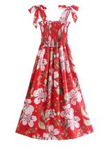 'Elliot' Floral Tied Strap Ruched Maxi Dress (2 Colors) | Goodnight Macaroon