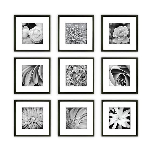 9pc Wall Frame Set Black - Gallery Perfect | Target