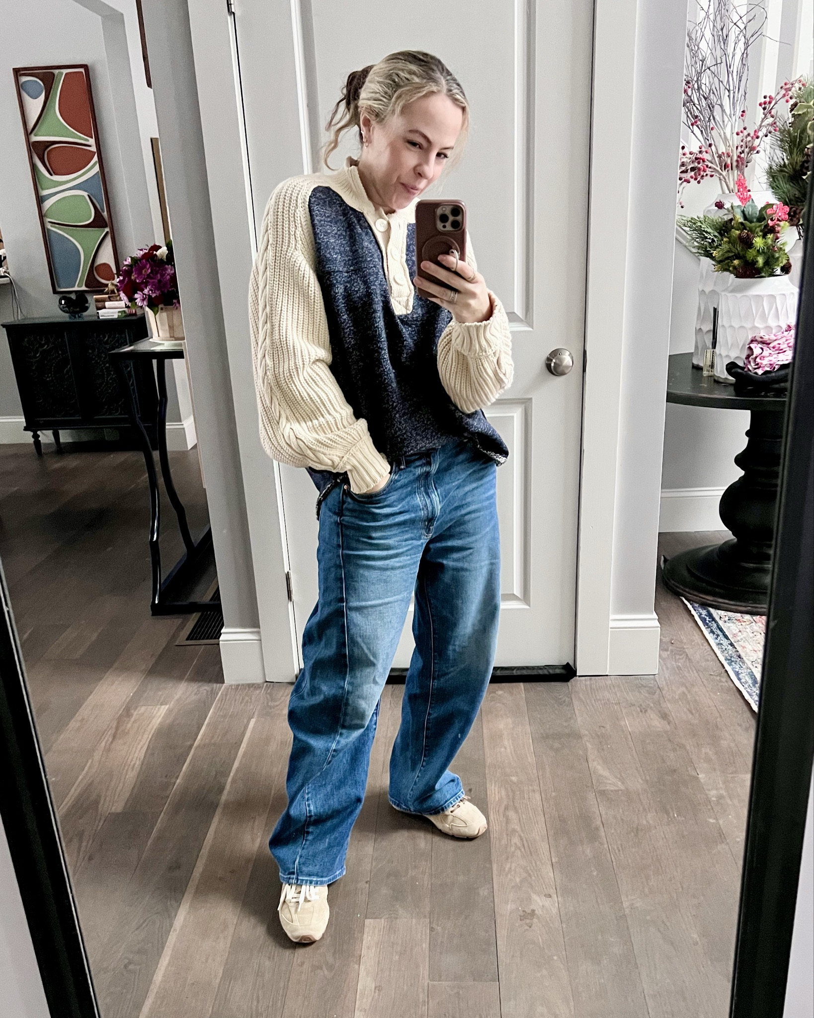 Sweater and jeans everyday kind of week. These jeans in this wash are so worth it - I could sleep in them, they are that soft (but without being a really thin denim). 

#LTKOver40