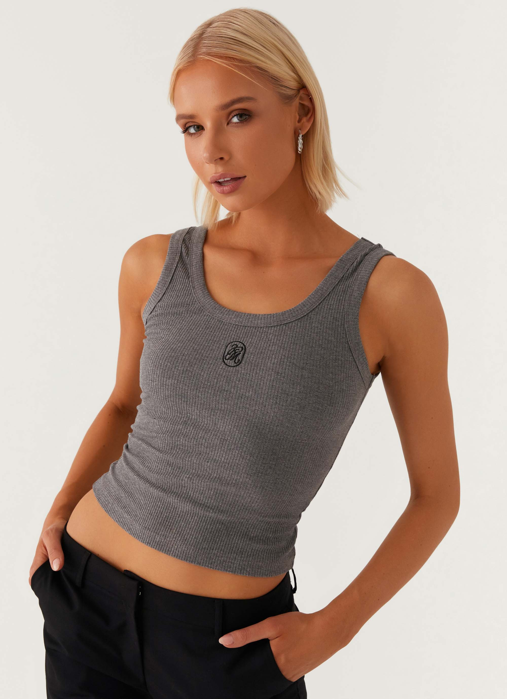 Signature Tank Top - Dark Grey Marle | Peppermayo (Global)