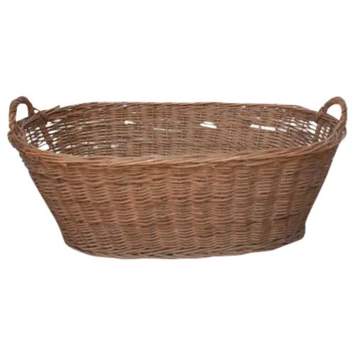 Oval Vintage French Laundry Basket | Chairish
