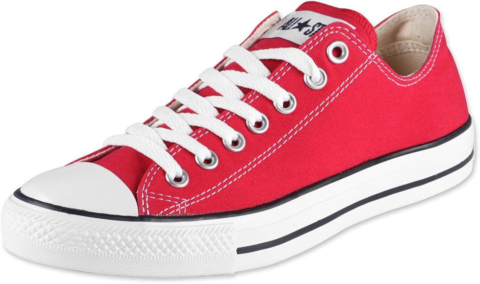 Converse Unisex Chuck Taylor All Star Low Top Red Sneakers - US Women's 8.5 B(M) / US Men's 6.5 D... | Amazon (US)