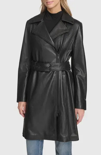 Andrew Marc Jacqui Leather Trench Coat | Nordstrom | Nordstrom