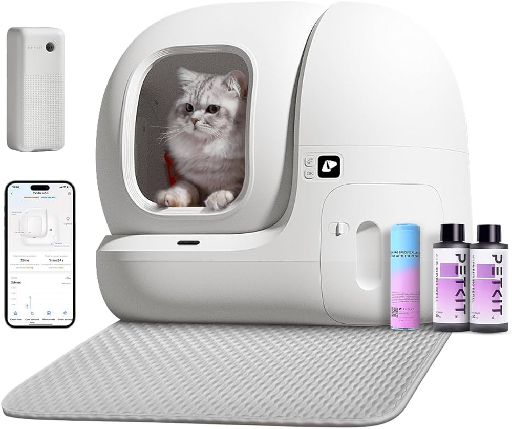 PETKIT Self Cleaning Cat Litter Box, PuraMax Cat Litter Box for Multiple Cats, App Control/xSecur... | Amazon (US)