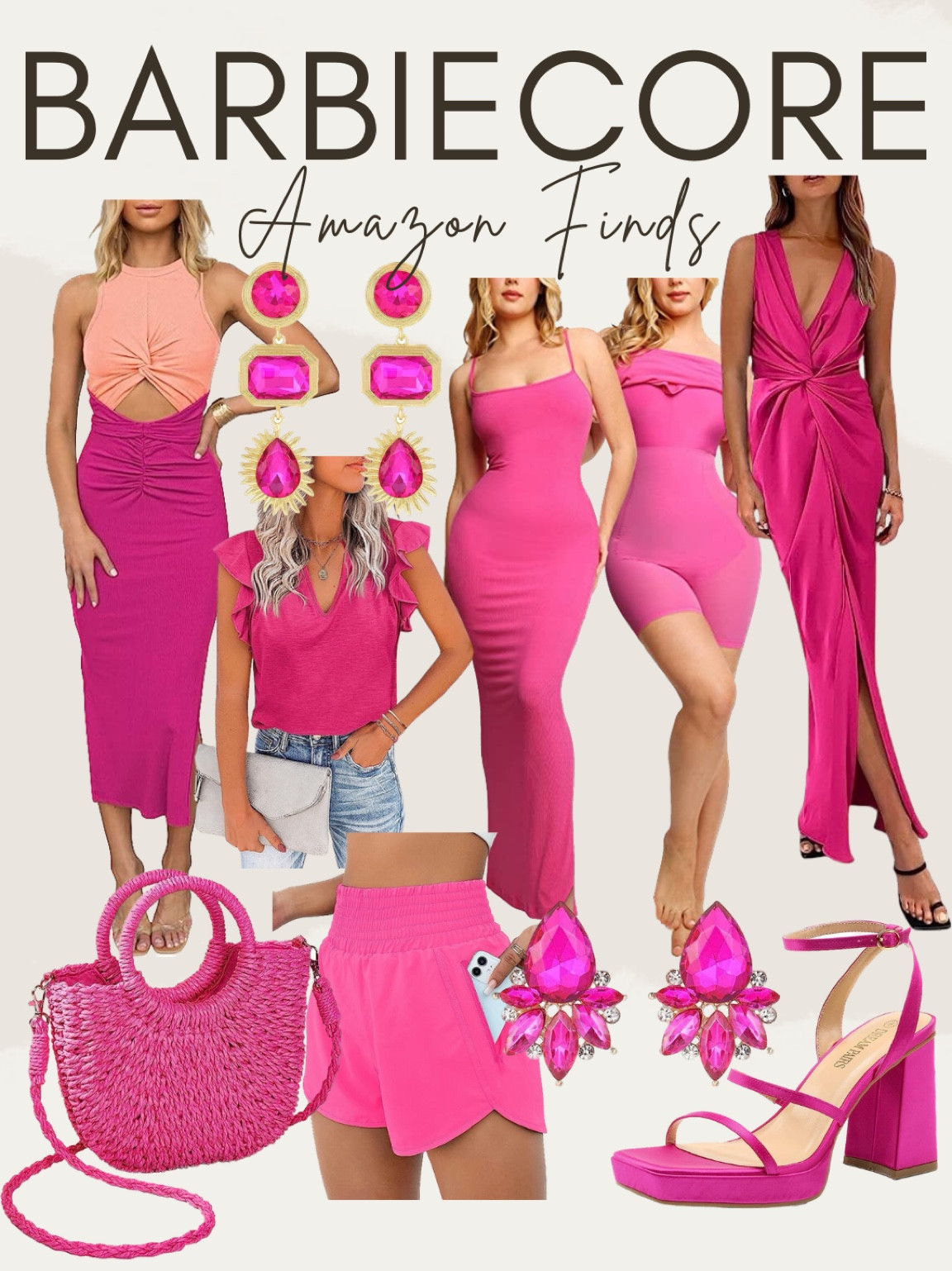 Daily Amazon finds, Barbiecore trend, vacation outfit inspo, tropical vacation, jumpsuit, mini dress, date night dress, sexy dress, short sleeve top, handbag, earrings, handbag, summer fashion, summer outfits 




#LTKunder50 #LTKstyletip #LTKFind