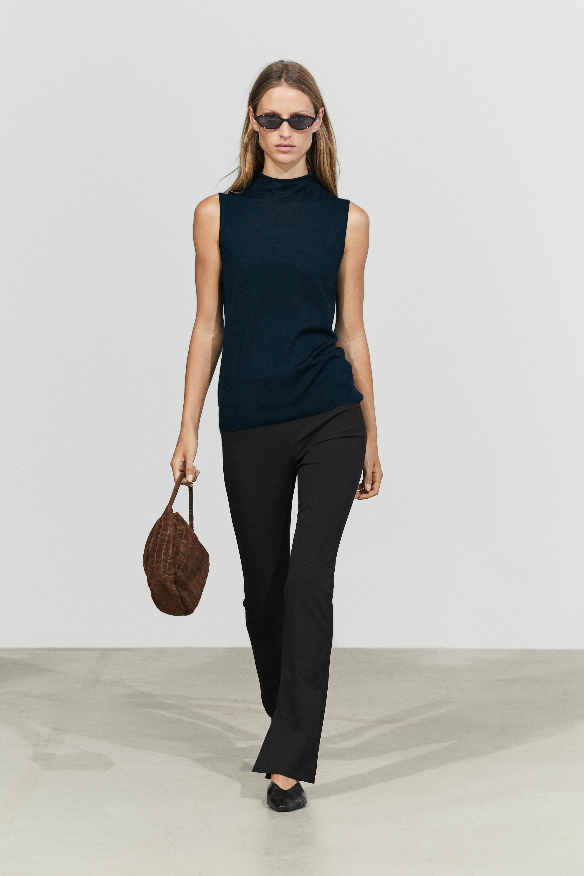 Technical flare fit pants | Massimo Dutti UK