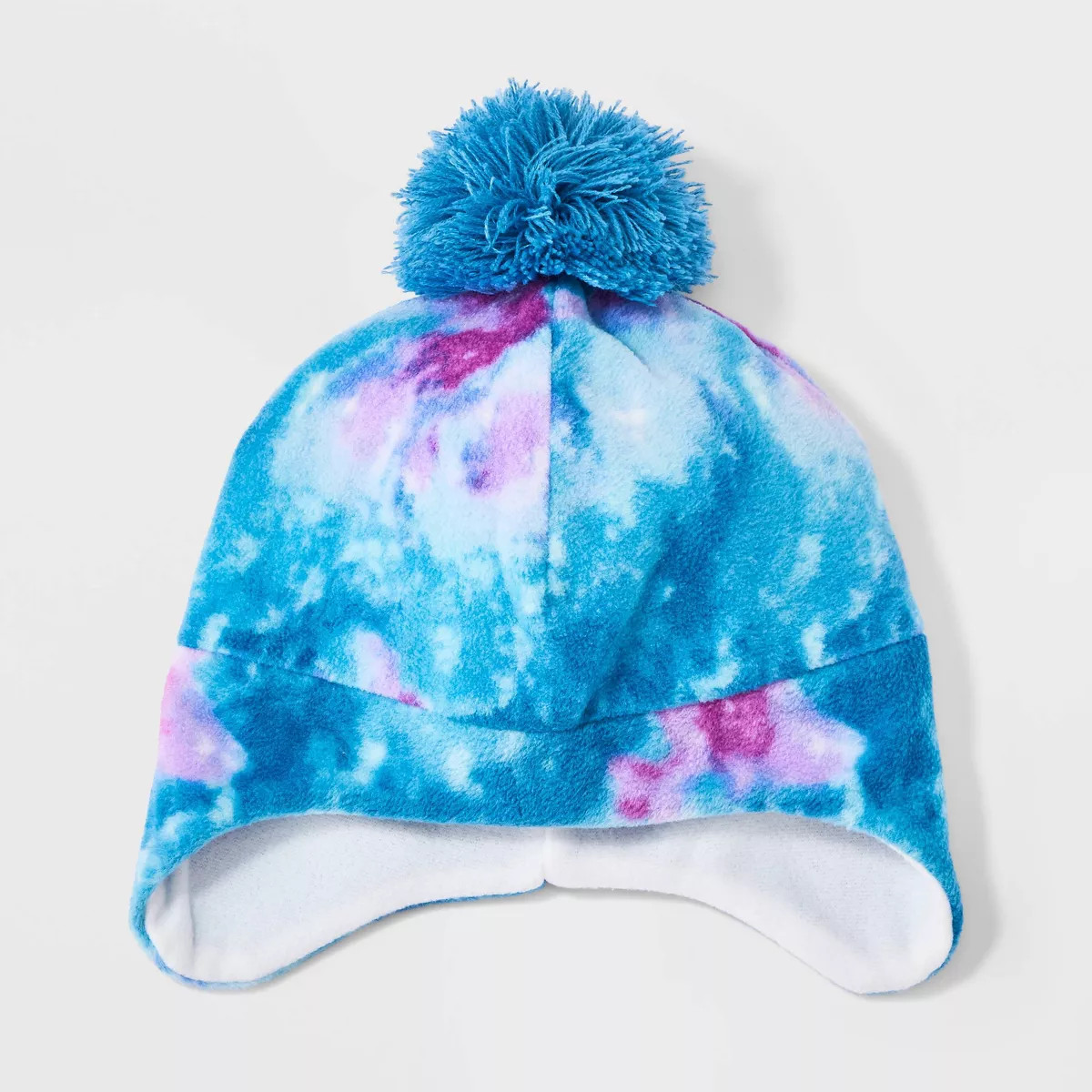 Girls' Tie-Dye Fleece Earflap Hat - Cat & Jack™ Blue/Purple | Target