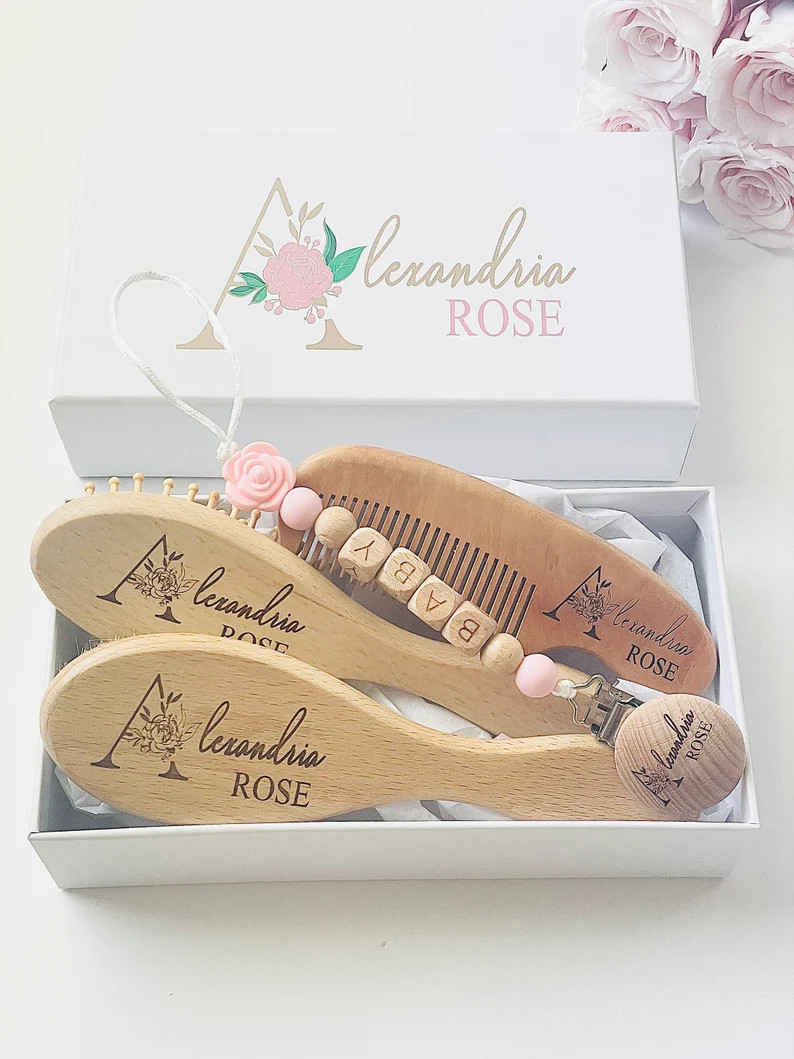 Personalized Baby Gift | Personalized Wooden Baby Hair Brush | Custom Baby Brush |  Baby Shower G... | Etsy (US)