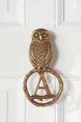 Owl Monogram Door Knocker | Anthropologie (US)