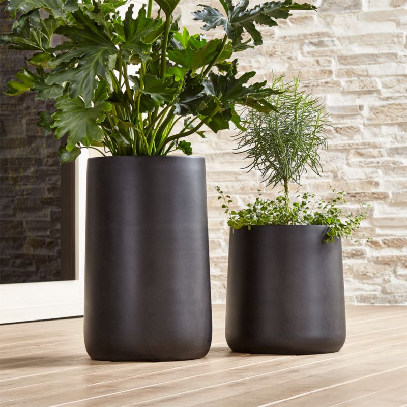 Saabira Fiberstone Planters | Crate and Barrel | Crate & Barrel