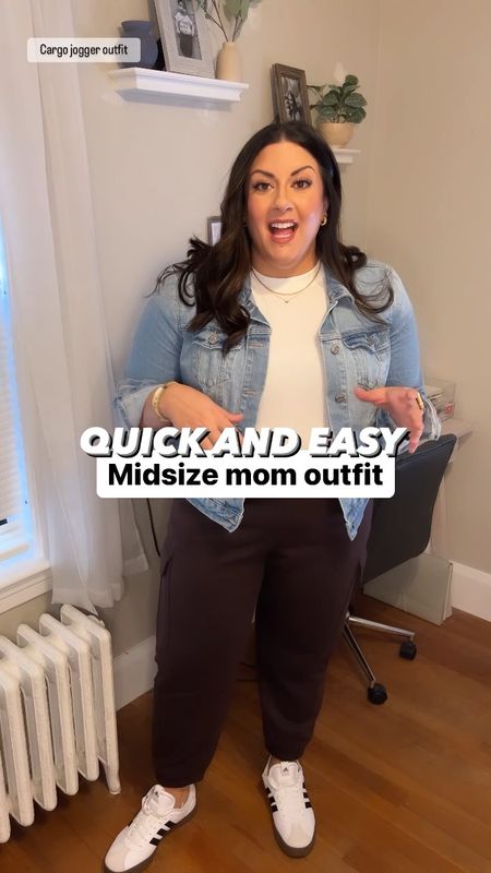 Loving this cargo jogger outfit from Target! The joggers are so comfortable and warm. Wearing an XL in the joggers, L in the tshirt and L in the jacket. 

#LTKmidsize #LTKfindsunder50 #LTKSeasonal