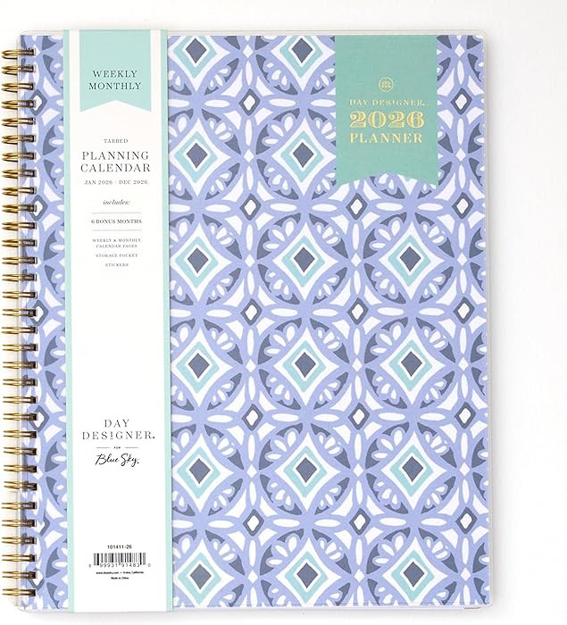 Blue Sky Day Designer 2026 Weekly and Monthly Planner Calendar, January 2026 - December 2026, 8.5... | Amazon (US)