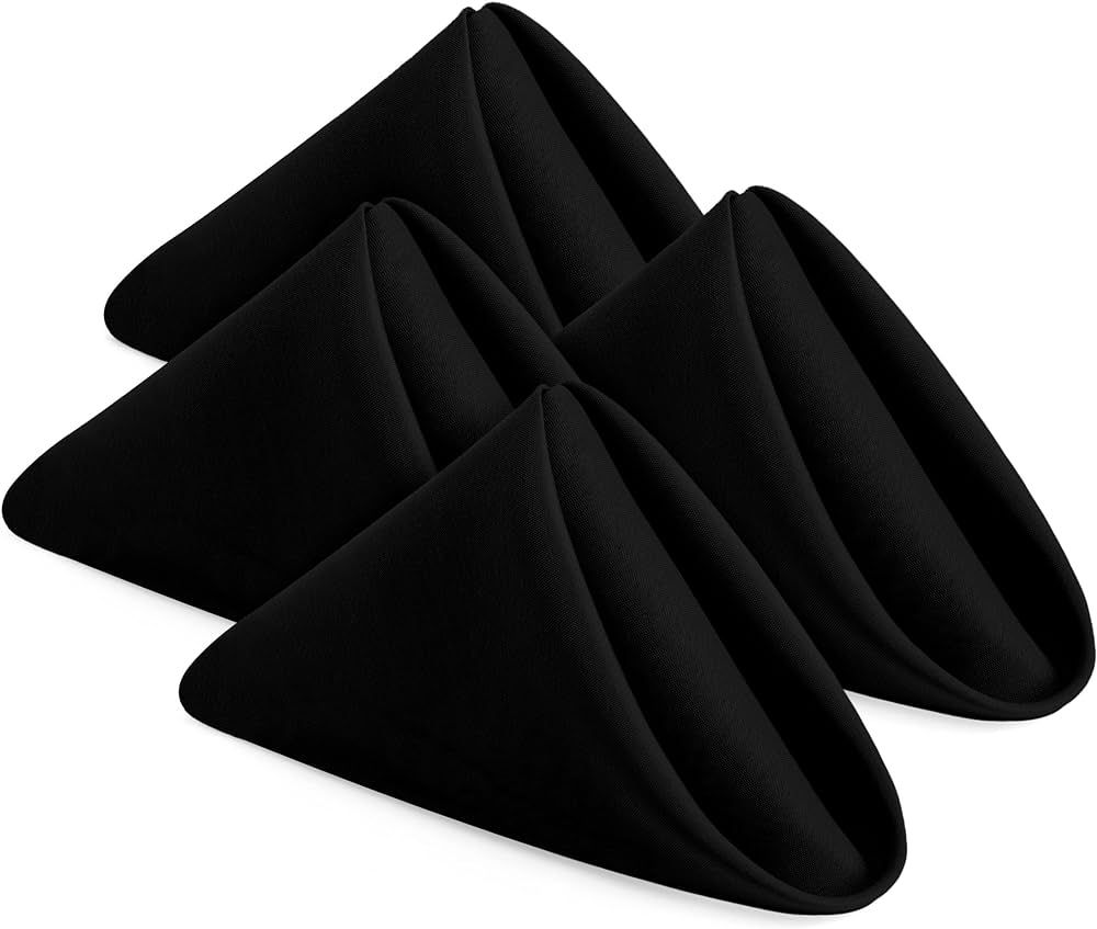 Utopia Home [24 Pack, Black] Cloth Napkins 17x17 Inches, 100% Polyester Dinner Napkins with Hemme... | Amazon (US)