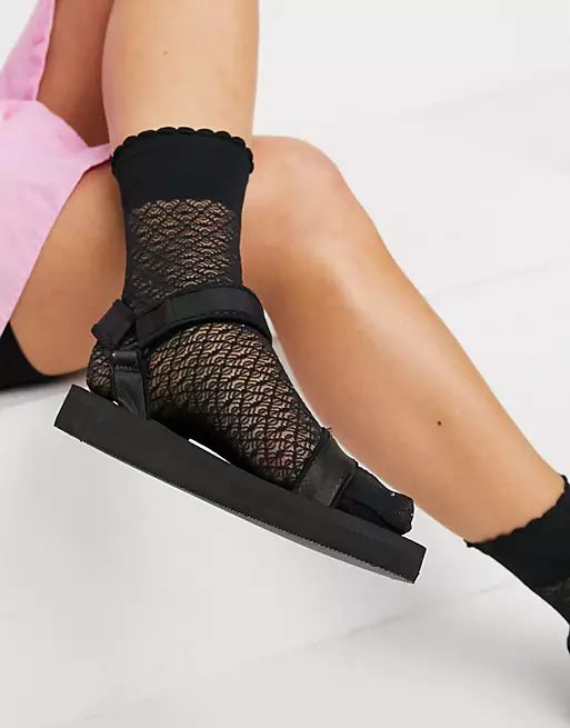 ASOS DESIGN Wide Fit Fix Up sporty sandals in black | ASOS (Global)