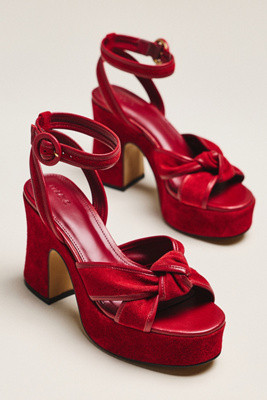 Knotted Suede Platform Sandals | Anthropologie (US)