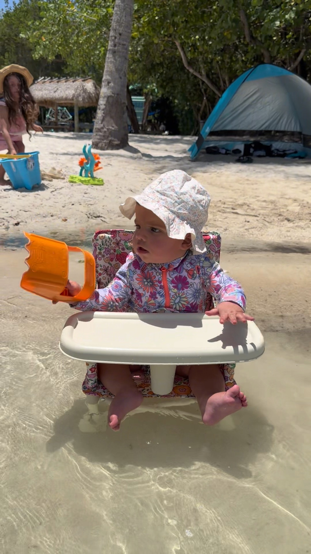 The cutest little beach chair 🏖️🤍

#LTKBaby #LTKSwim #LTKTravel