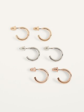 Mixed-Metal Hoop Earrings 3-Pack for Women | Old Navy (US)
