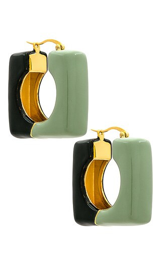 Trapeze Hoops in Mint | Revolve Clothing (Global)