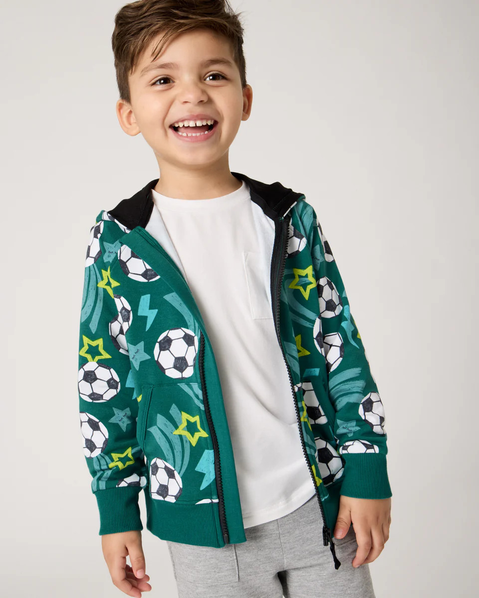 Soccer Stars Zip Hoodie | Little Sleepies