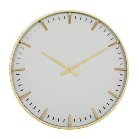Della Joss & Main White Glass Contemporary Wall Clock, 19.63 x 19.63 x 2.38 | Joss & Main | Wayfair North America