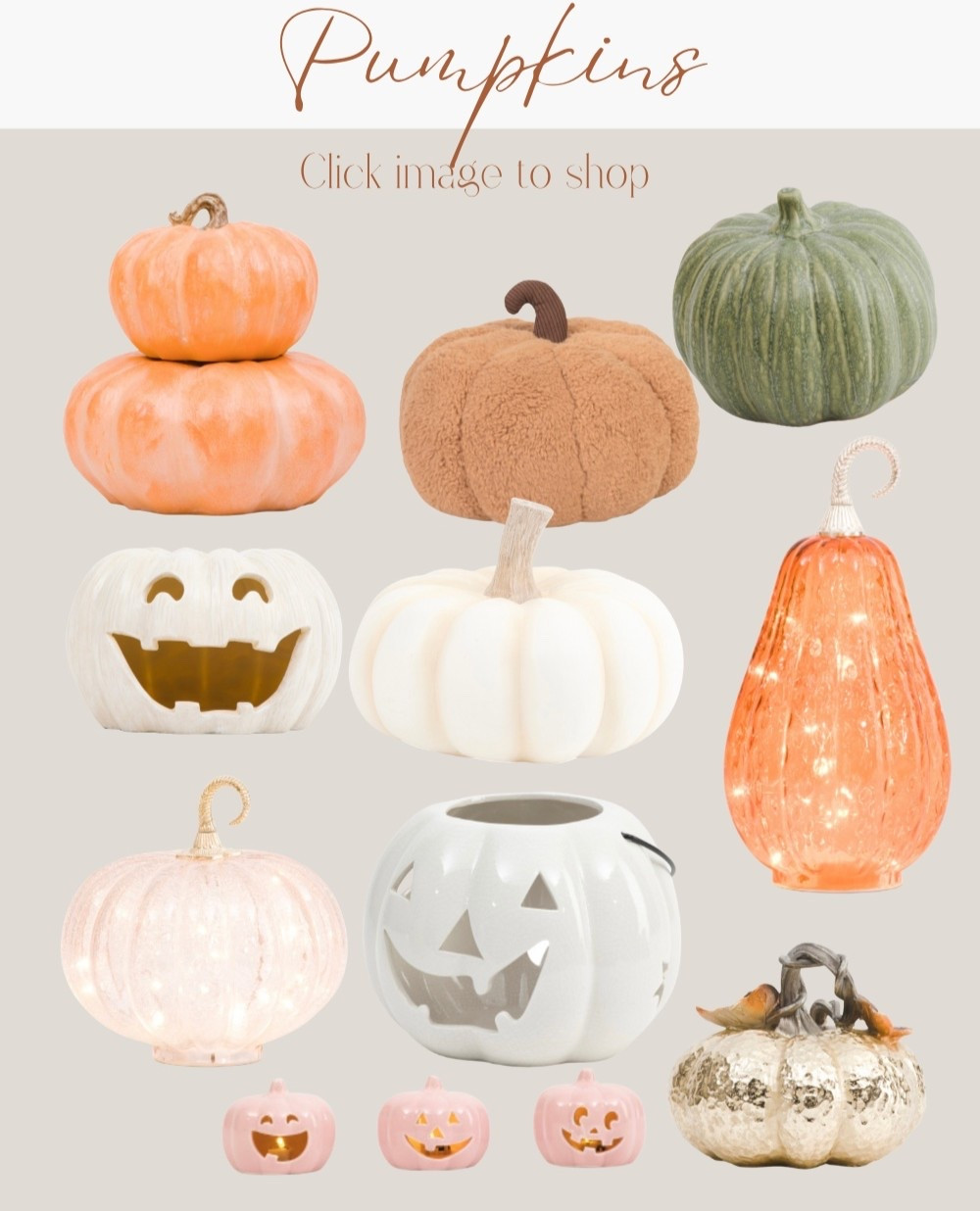 A round up of pumpkins for your home decor .

#LTKFindsUnder50 #LTKHome #LTKSeasonal