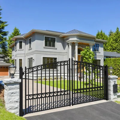 Steel Dual Swing Driveway Gate - PARIS Style | Wayfair North America