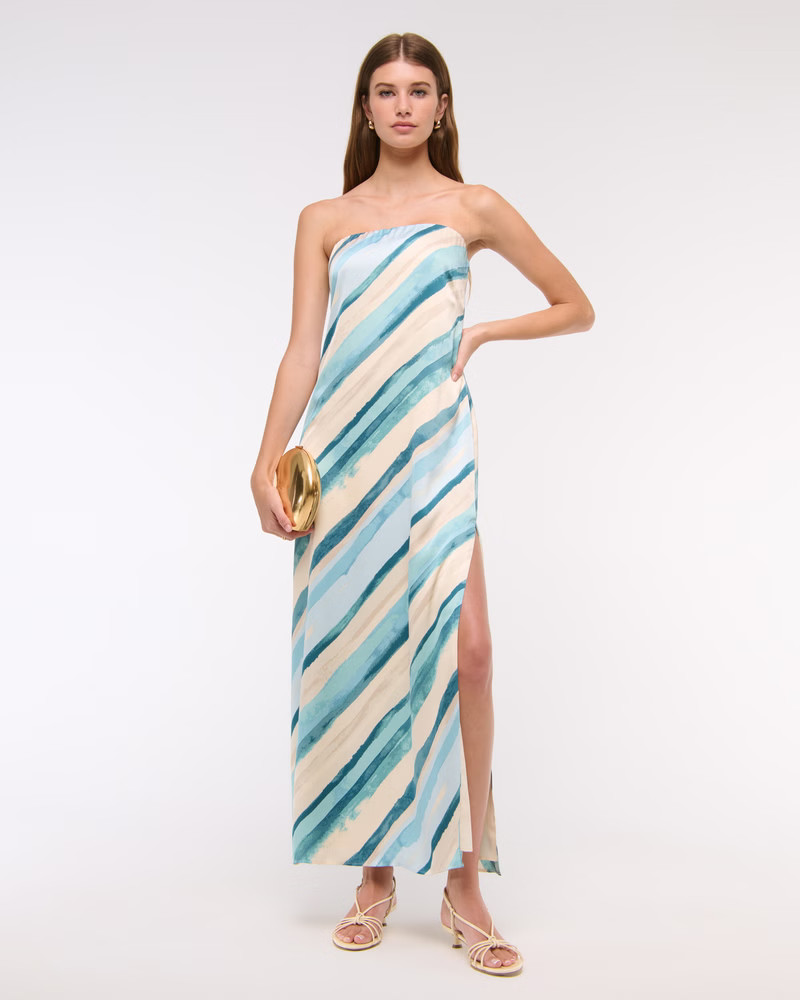 The A&F Julia Strapless Slip Maxi Dress | Abercrombie & Fitch (US)