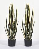 Pair AMERIQUE Gorgeous & Unique 3 Feet Artificial Dracaena Sansevieria Trifasciata Snake Plants, 32  | Amazon (US)