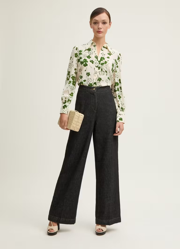 Sonya Birch & Treetop Green Silk Wildflower Print Blouse | L.K. Bennett (UK)