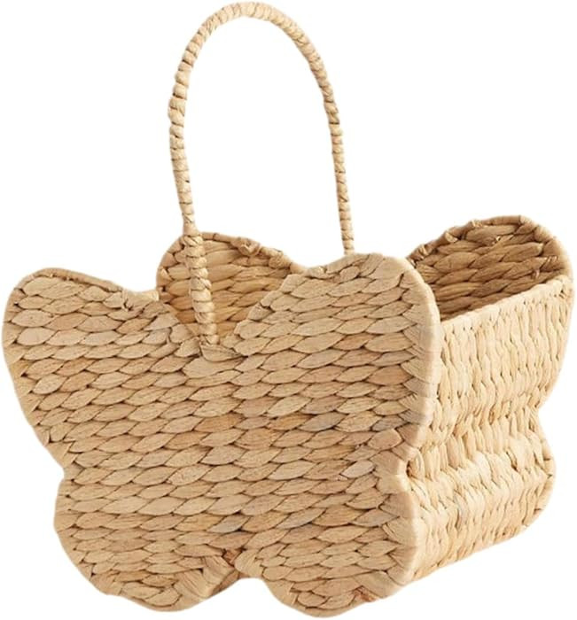 Woven Basket with Handle Butterfly Shaped Modern Art Decoration Decorative Storage Organizer for ... | Amazon (US)