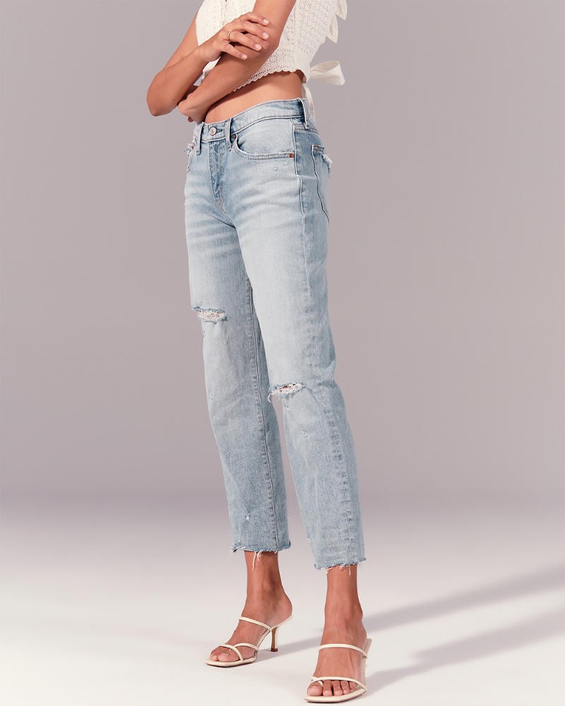 Mid Rise Boyfriend Jeans | Abercrombie & Fitch (US)