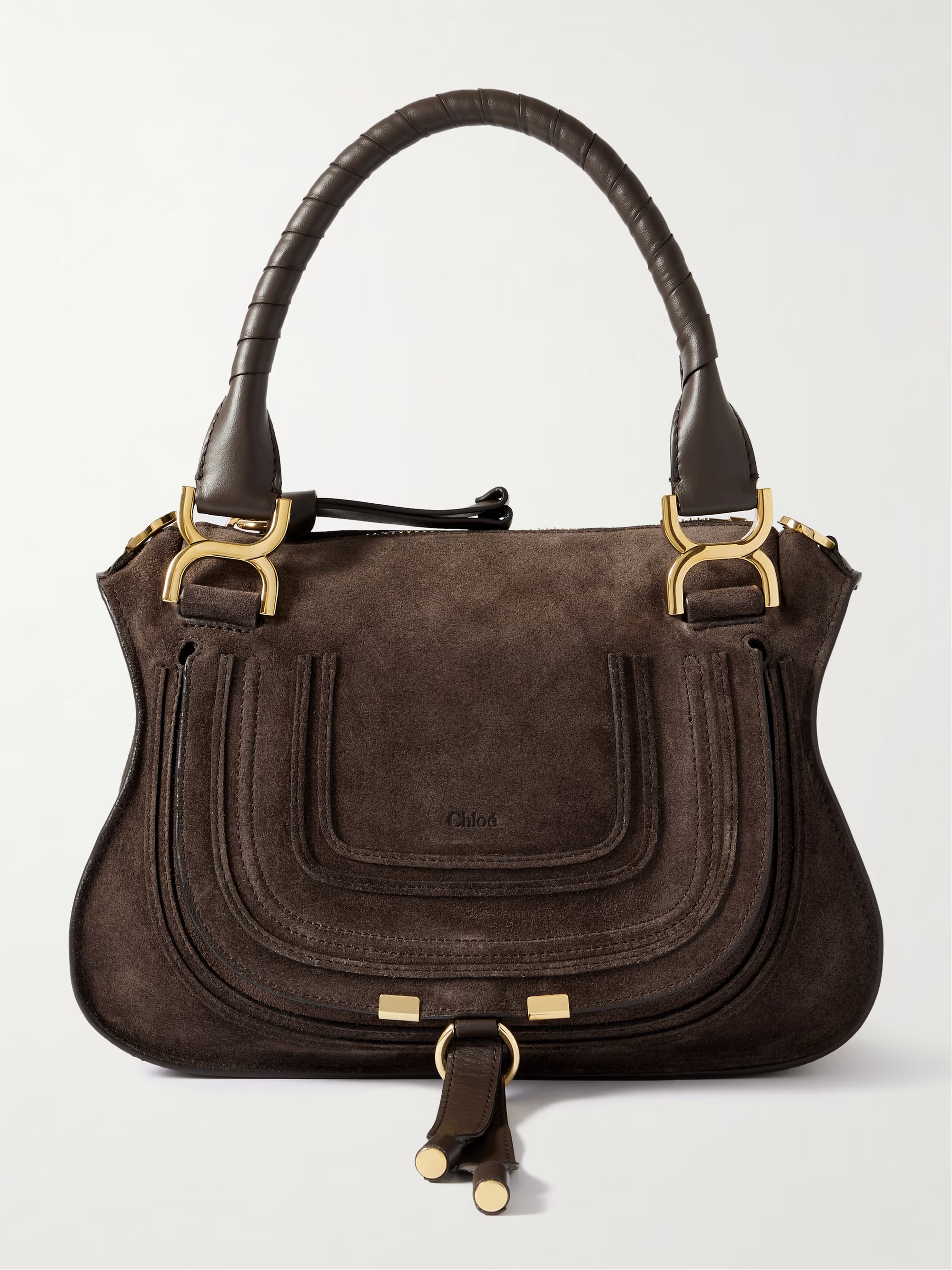Marcie small leather-trimmed suede shoulder bag | NET-A-PORTER (US)